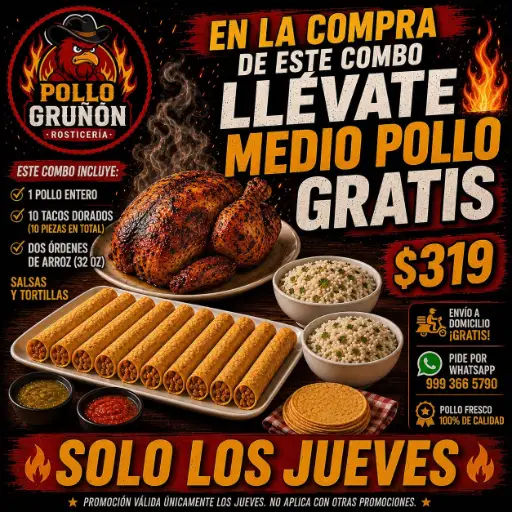 ¡1/2 POLLO GRATIS! 