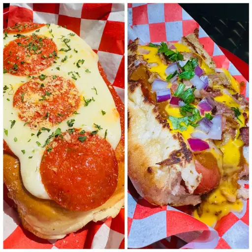 2 jumbodog + canasta de papas