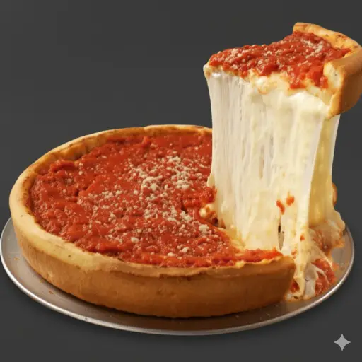 Pizza estilo Chicago 3 quesos 