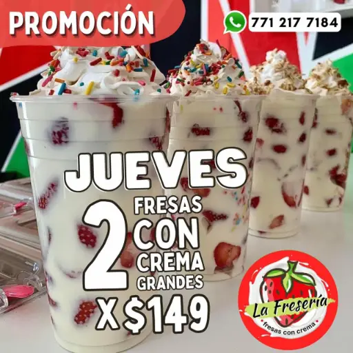 Promo 2 Fresas con Crema