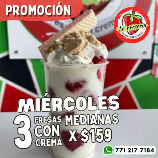 Promo 3 Fresas con Crema