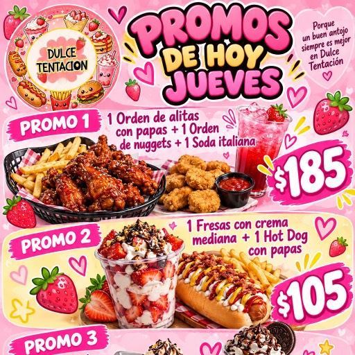 Promo 1; alitas + nugget's +soda italiana 