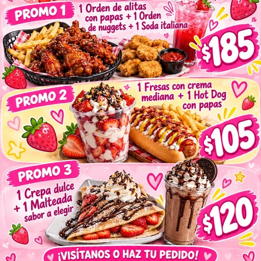 Promo 3; crepa dulce + malteada 
