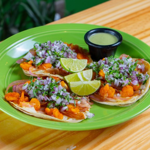 Tacos de camarones al ajillo