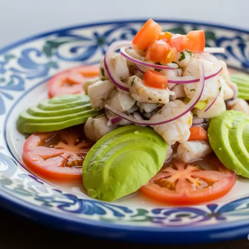 CEVICHE DE PESCADO🐟 CON MANGO 🥭 