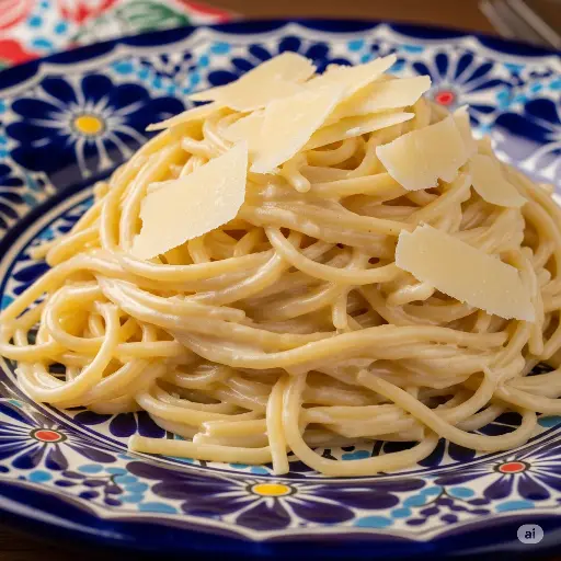 SPAGUETI ALFREDO CON CAMARON O JAMON 