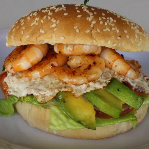 HAMBURGUESA CAMARON A LA PLANCHA