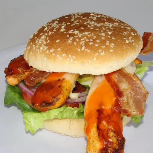 HAMBURGUESA PECHUGA PLANCHA (HOT SAUCE)