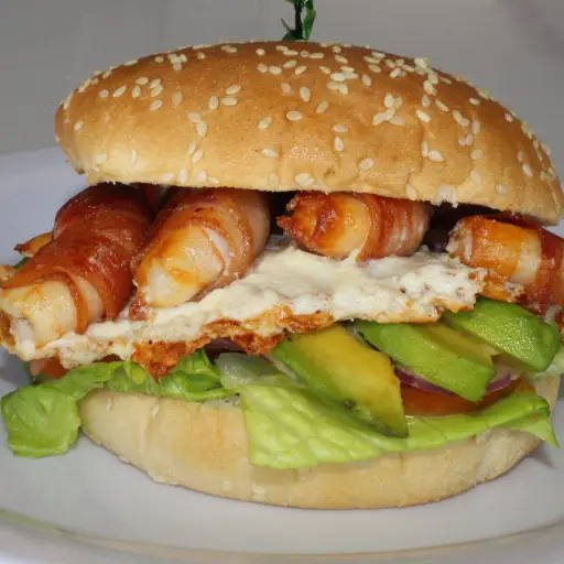 HAMBURGUESA CAMARON CON TOCINO