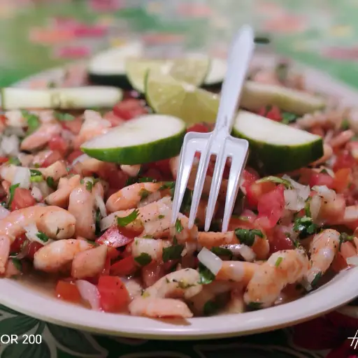 Ceviche de camarón grande 