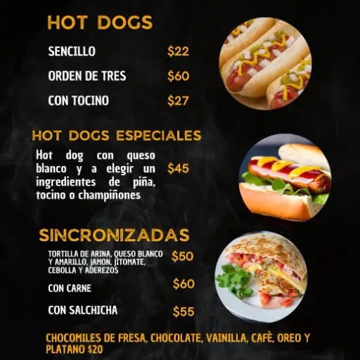 Hot dogs y Sincronizadas 