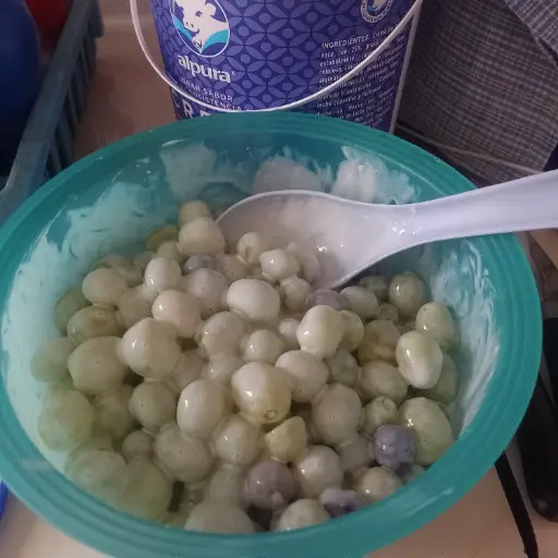 Uvas con crema