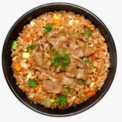 Yakimeshi con Arrachera