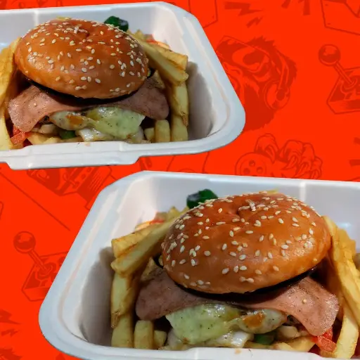 2 hamburguesas con papas