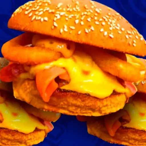 3 hamburguesas sin papas 