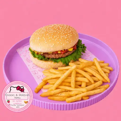✨️PROMO DE HAMBURGUESA HAWAIANA CON PAPAS🍔