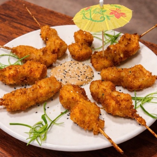 BROCHETAS GOUDA CON PLÁTANO 