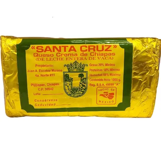 Queso crema chiapas 500g pza