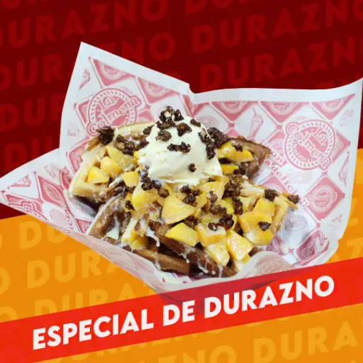 Waffle Especial de Durazno 